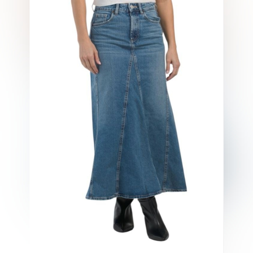 ZARA Denim Skirt , Midi Skirt, blue color, size XS, Tylish Blue Denim Maxi Skirt